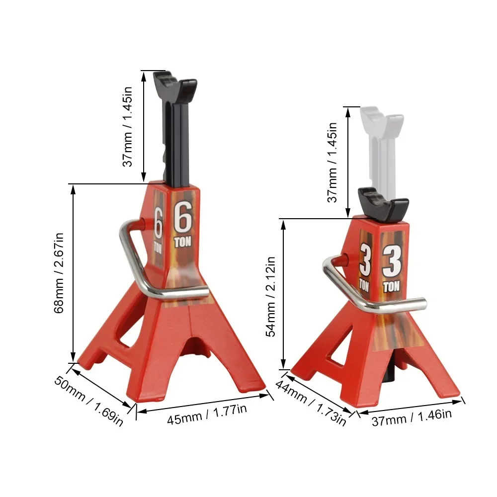 Floor Simulation Jack Stands Lift Pair Rack for Remote Toy Car Tire Change Lifting Support Stand Only