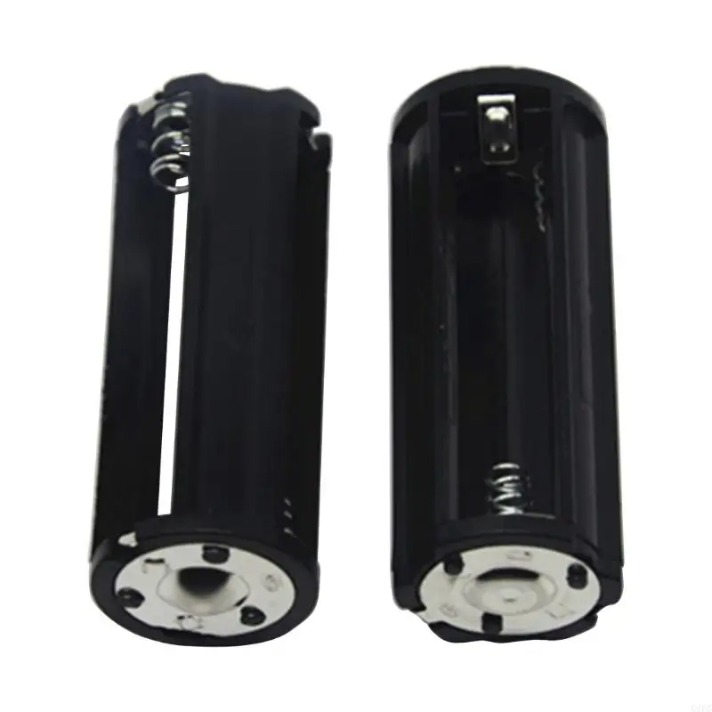 

K9FC Cylindrical AAA Battery Holder Plastical Box for Case Black Flashlight Torch For Flashlight Battery for Case