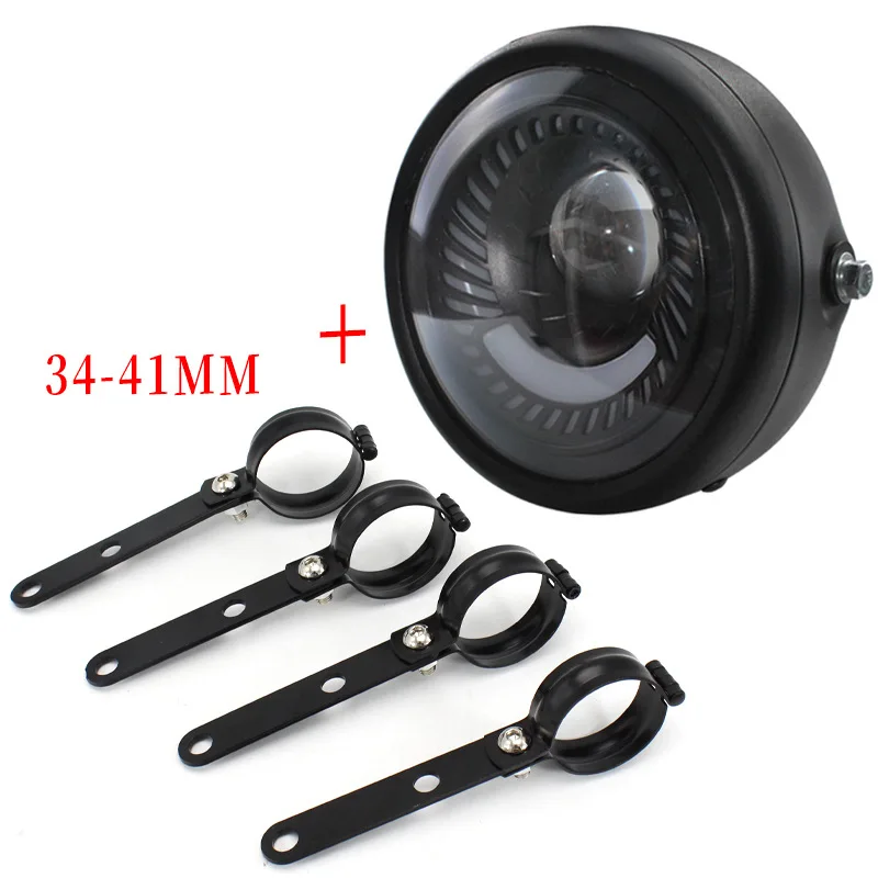 

Motorcycle 6.5 Inch LED Headlight Hi/Lo Beam Headlamp Side Mount Bracket Touring Custom For Harley Honda Suzuki Kawasaki