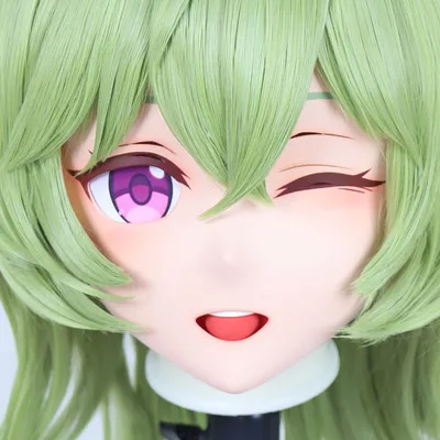 

(C-06)Customize Character Resin Full Head With Back Shell Japanese Animego Cosplay Crossdressing Anime Kigurumi Mask With Lock