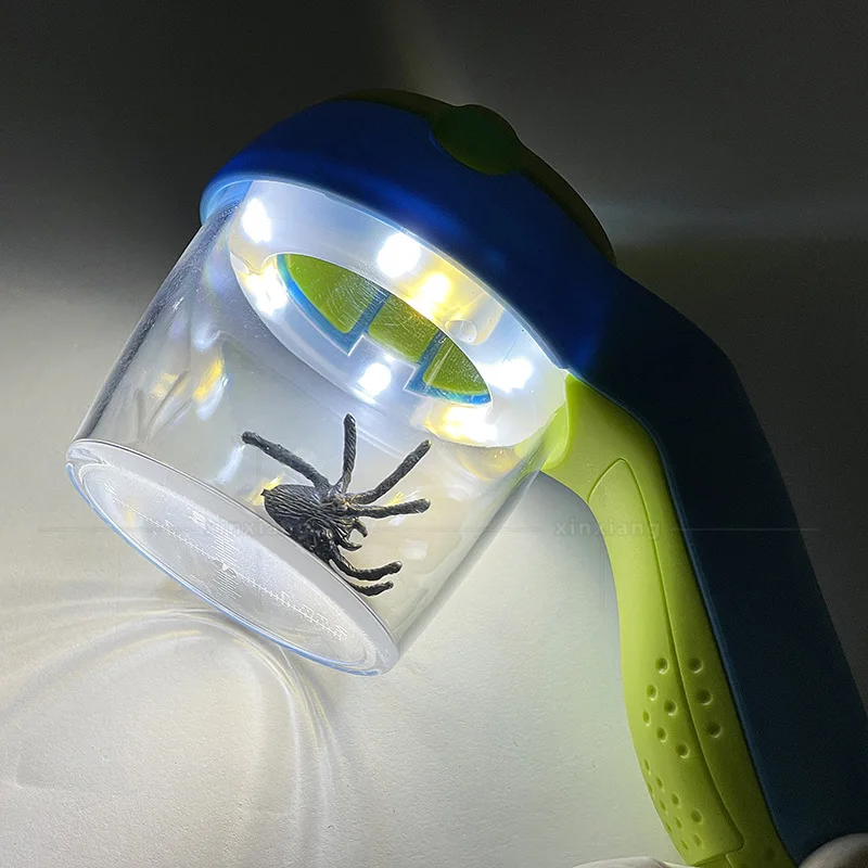 Hand-Held Barrel Type Child Student Animal Observer with Scale Measurement Insect Cold and Warm Light 8X Toy Magnifying Glass