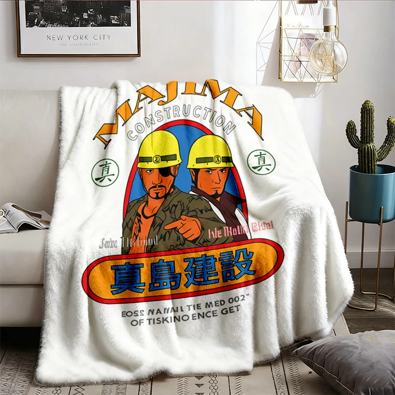 Majima Construction, Yakuza Flannel Blanket, Majima Construction Unisex Jersey Short Sleeve Flannel Blanket