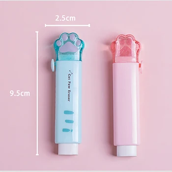 Gommes en caoutchouc patte de chat pour enfants, outil de ration étudiant, fournitures scolaires et de bureau, papeterie créative, conception push-pull Kawaii, cadeau, 1 pièce