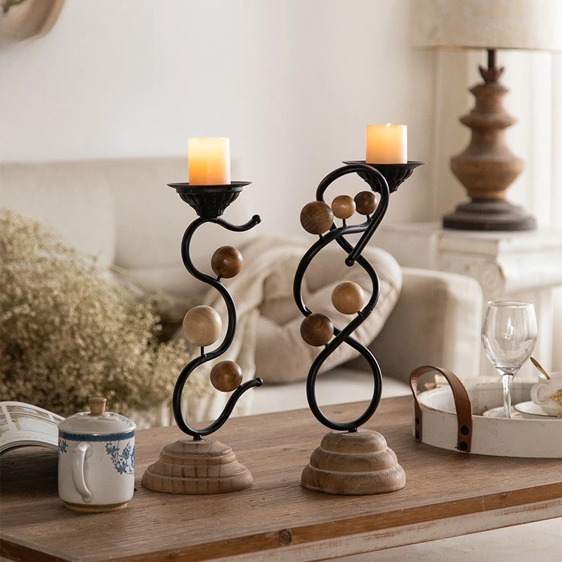 

Wabi Sabi Iron Candle Holder Vintage Centerpiece Retro Home Decor Minimalist Candle Stand Studio Photo Props Wedding Decoration