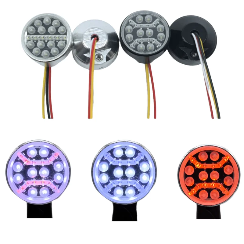 

3-цветный светодиодный прожектор для Tamiya 1/14 RC Truck Scania Volvo Benz MAN King Тракторный прицеп LESU Запчасти