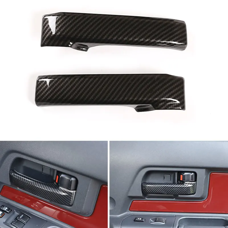 Car Styling Carbon Fiber Texture Interior Door Handle Pull Grab Cover Trim For Toyota FJ Cruiser 2007 2008 2009 2010 2011 - 2021