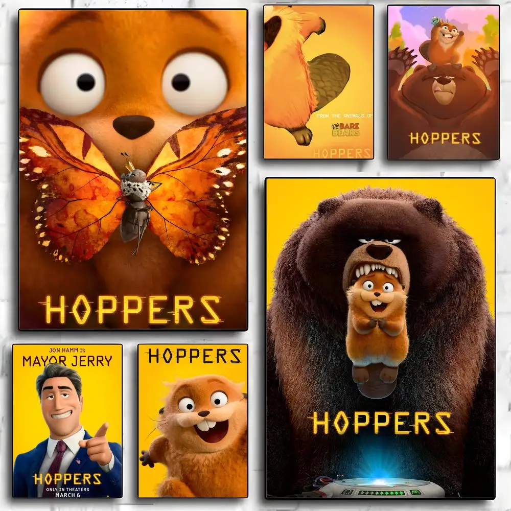 Cute animal anime H-hoppers Poster HD art sticky wall waterproof home living room bedroom bar aesthetic decoration
