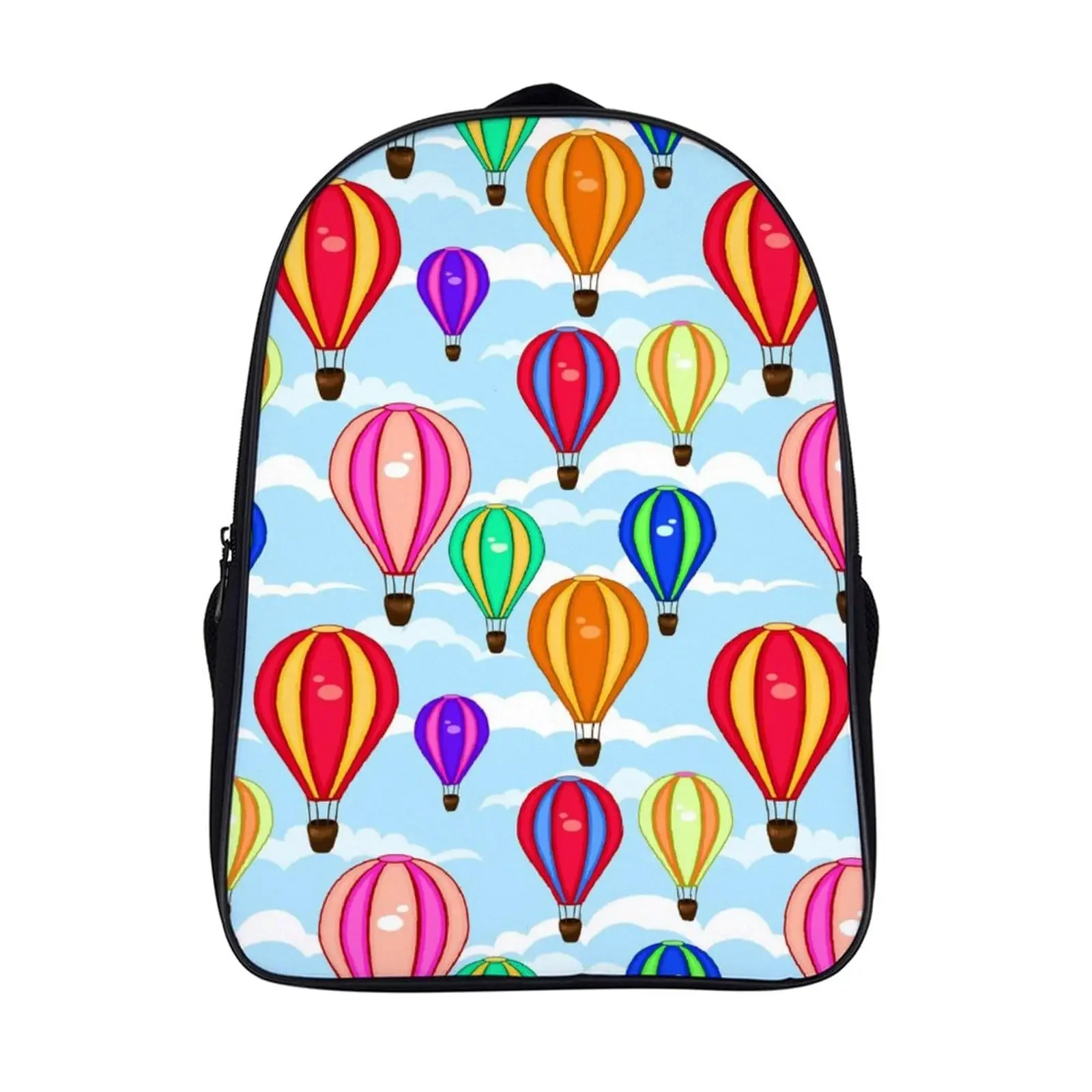 

16 Inch Sky Colorful Hot Air Balloon Backpack Lightweight Travel Work Business Double Shoulder Bag Casual Daypack for Women Men