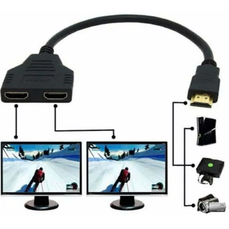 Hdmi Compatible Splitter Cable Video Switch Adapter Output Hub X Box Ps3 4 Dvd Hdtv Pc Laptop TV Hd 1080p 1 Input 2