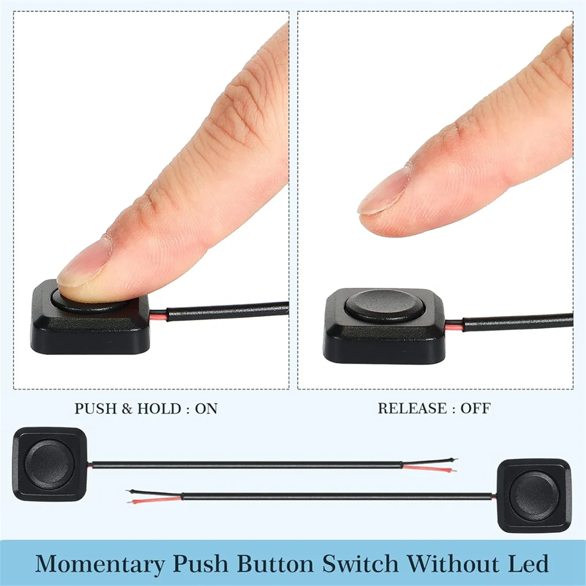 10Pcs 12V/24V Mini Momentary Push Button ON/Off Switch, Mount, Easy Installation for Electronic Experiment