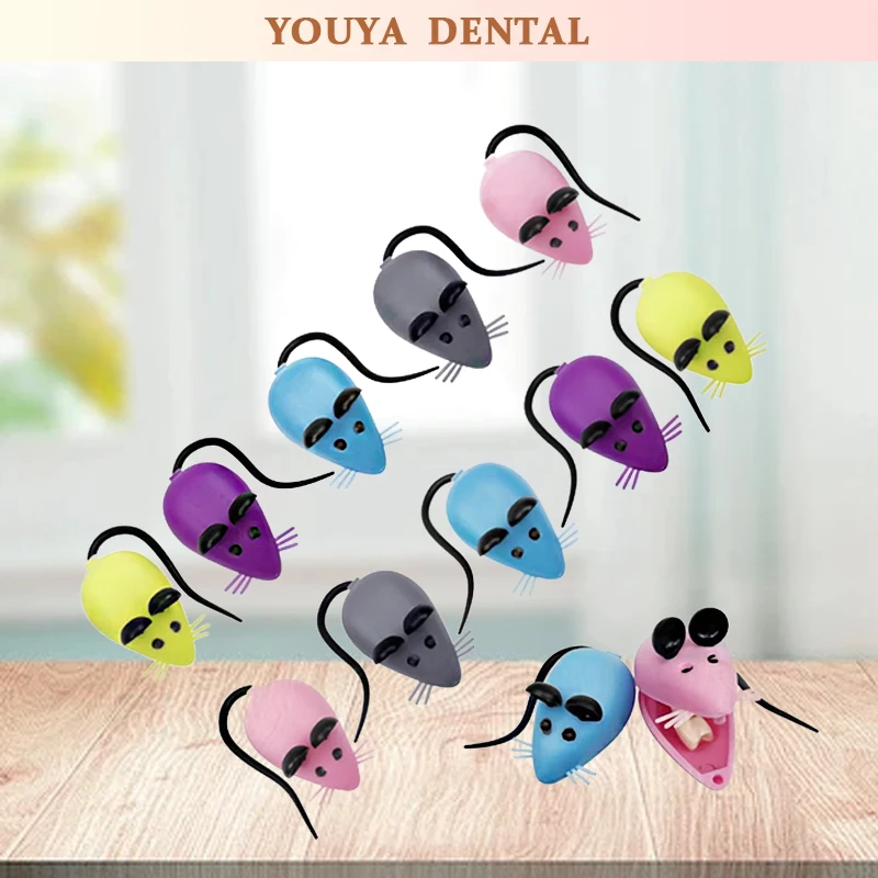

100pcs Mini Milk Teeth Storage Box First Tooth Mini Gift Fairy Box Mouse Shape Plastic Save Cute Cartoon Kids Teeth Souvenir