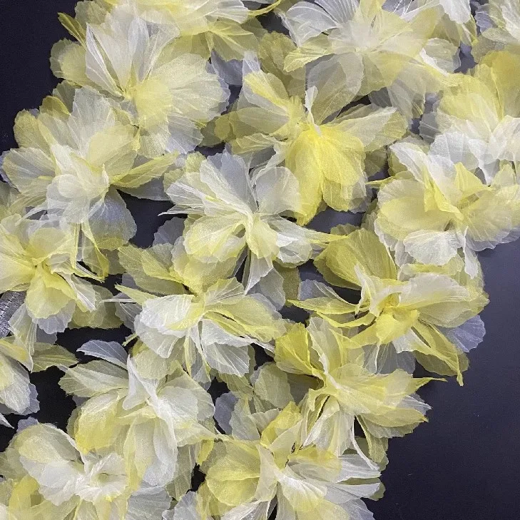 

20 шт., трехмерная пряжа, цветочная нашивка, сделай сам, головные уборы ручной работы, одежда, свадебные украшения, железные нашивки