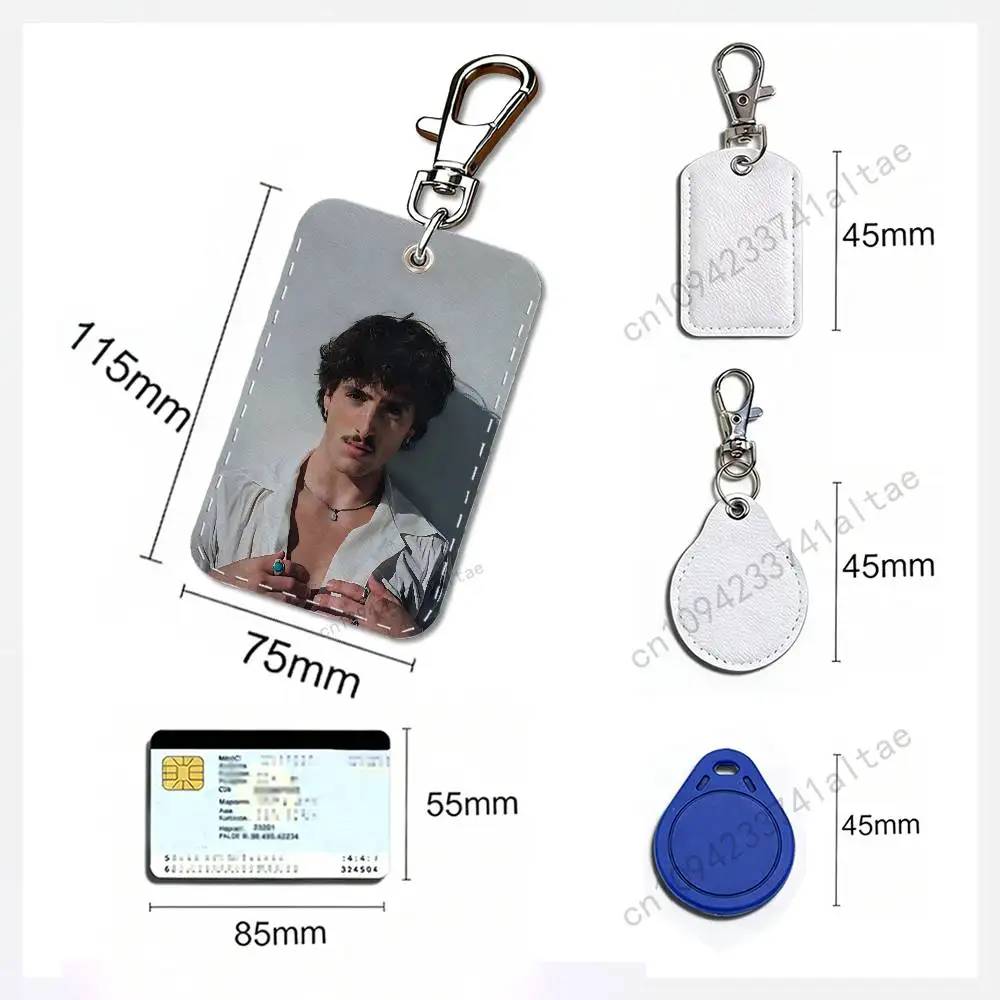 Beautiful Things B-Benson B-Boone Rectangle Access Card Case Leather Card Holder Keychain Key Ring Transportation Card Case