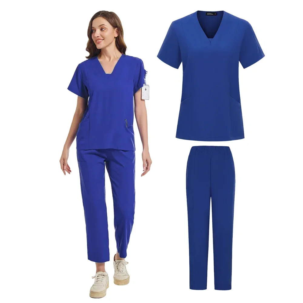 

Slim Medical Uniforms Women Scrubs Sets Hospital Surgery Dental Clinic Beauty Spa Salon Lab Workwear Clothes Nurses Accessories