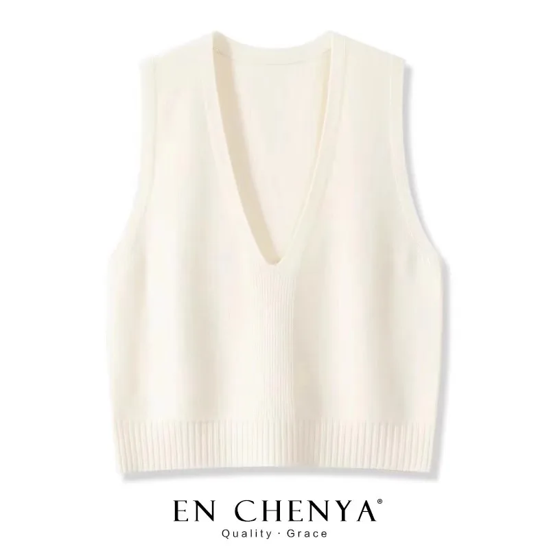 Chaleco tejido de lana pura para mujer Sle 2025, nuevo suéter de Color en capas, chaleco con hombros descubiertos, Faion de viaje