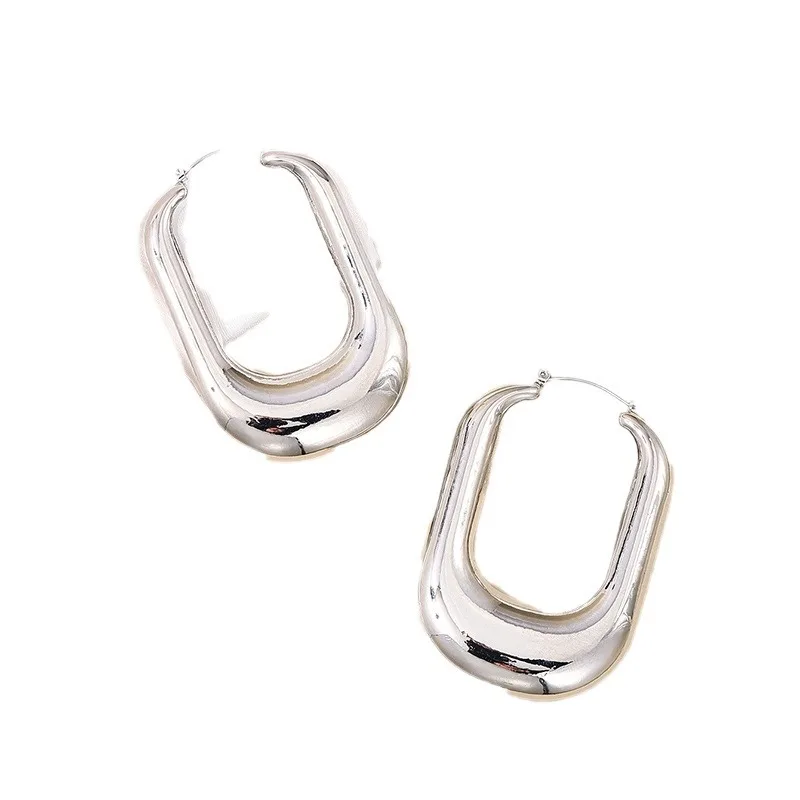 2024 New Big Retangular Chunky Plastic CCB Stud Earrings for Women