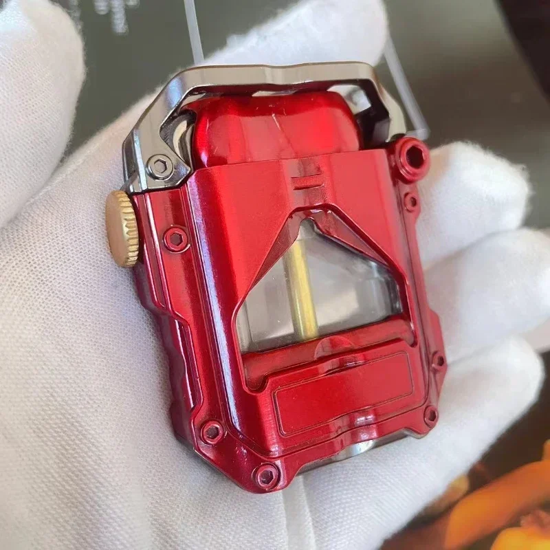 New Metal  Mechanical Kerosene Lighter,high-looking,personalized,stress-reducing,creative LED Light-emitting Mechanical Lighter