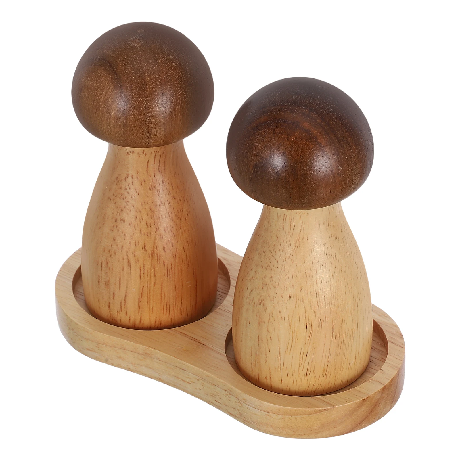 

1 Set Wooden Pepper Grinder Manual Salt Pepper Spice Refillable Kitchen Gadget Seasoning Shaker Smooth Design Mushroom