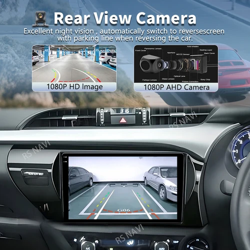 Imagen 2 del producto Plug and Play Android 15 para Toyota Hilux 2015 - 2023 RHD 2K QLED Radio de coche reproductor de vídeo Multimedia estéreo CarPlay Dsp unidad principal