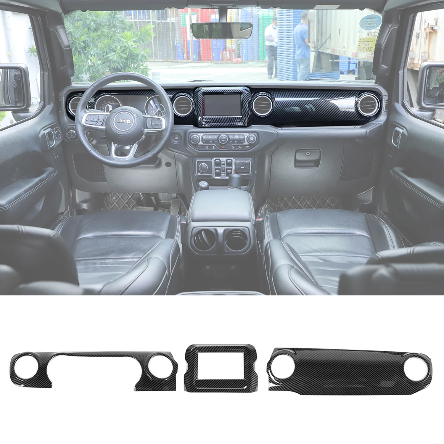 

Center Console Dashboard Decoration Cover for Jeep Wrangler JL Gladiator JT 2018-2023 ABS Frame Sticker Interior Accessories