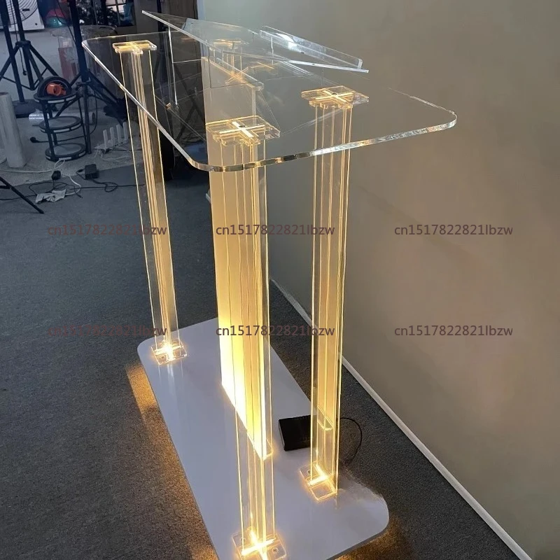 Customized European Crystal Chanting Table, Cross Lecturing Table, Affidavit Table, Acrylic Luminous Transparent Speaking