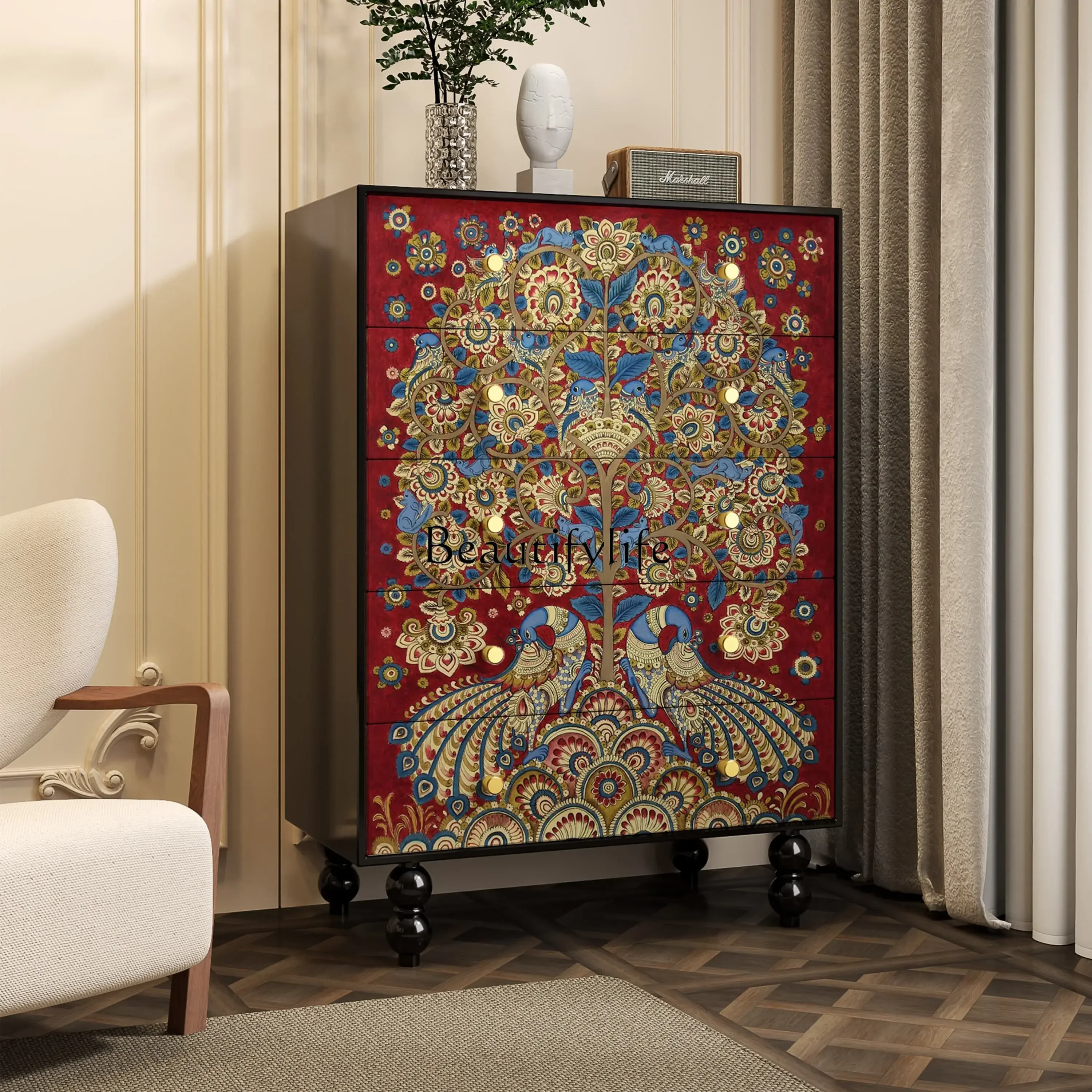 

ls 18French medieval solid wood chest of drawers B & B home restaurant Hotel decorative locker