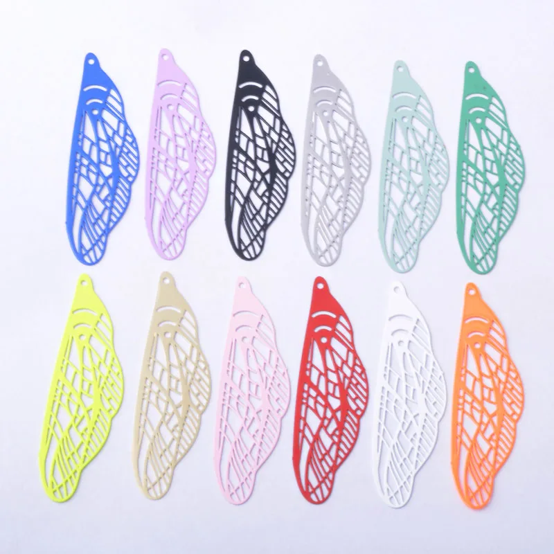 30 Stück AB8969 1,5*50cm Messing Libellenflügel Anhänger Dünn Hellgold Fluoreszierend DIY Schmuck Ohrring Zubehör – Detail 2
