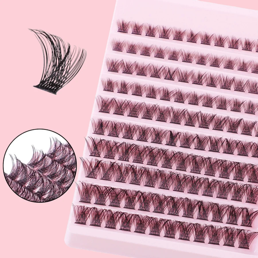 1Set Eyelash Extender Cluster, Artificial Cat Eye False Eyelash Adhesive and Sealant (Glue and Tweezers Are Randomly Dispatched)