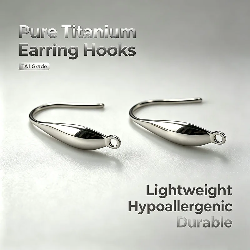 DIY Fish Shape Pure Titanium Ear Hook U Earring Lightweight Body Jewelry Accessory