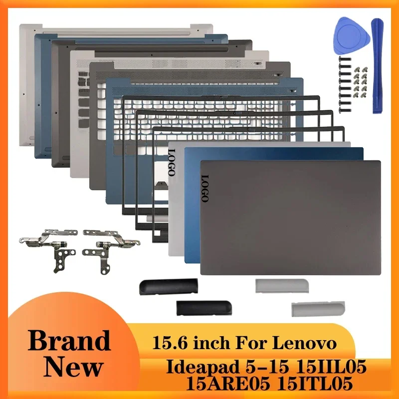 para lenovo ideapad 515 15iil05 15are05 15itl05 laptops lcd capa traseira moldura frontal dobradica apoio para as maos caixa inferior cinza prata azul 01