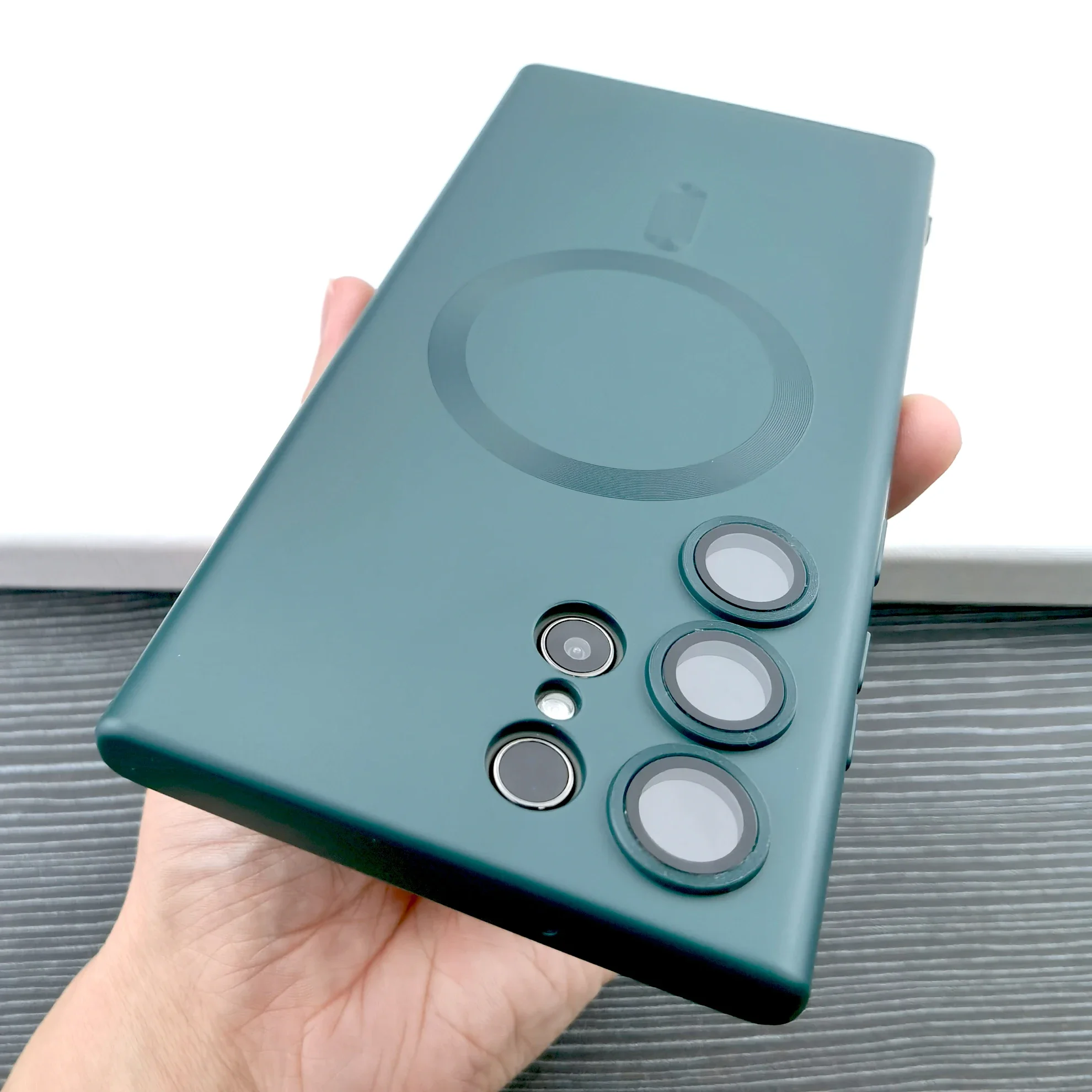 Custodia morbida in Silicone per Magsafe per Samsung Galaxy S23 S22 S21 S20 Ultra Plus FE Note 20 10 Mag Safe con coperture complete dell'obiettivo della fotocamera