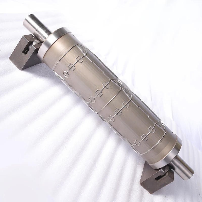 New large-size Cr12Mov/DC53 steel HRC60 powder coating rotary die for box hamburger cutting rollers