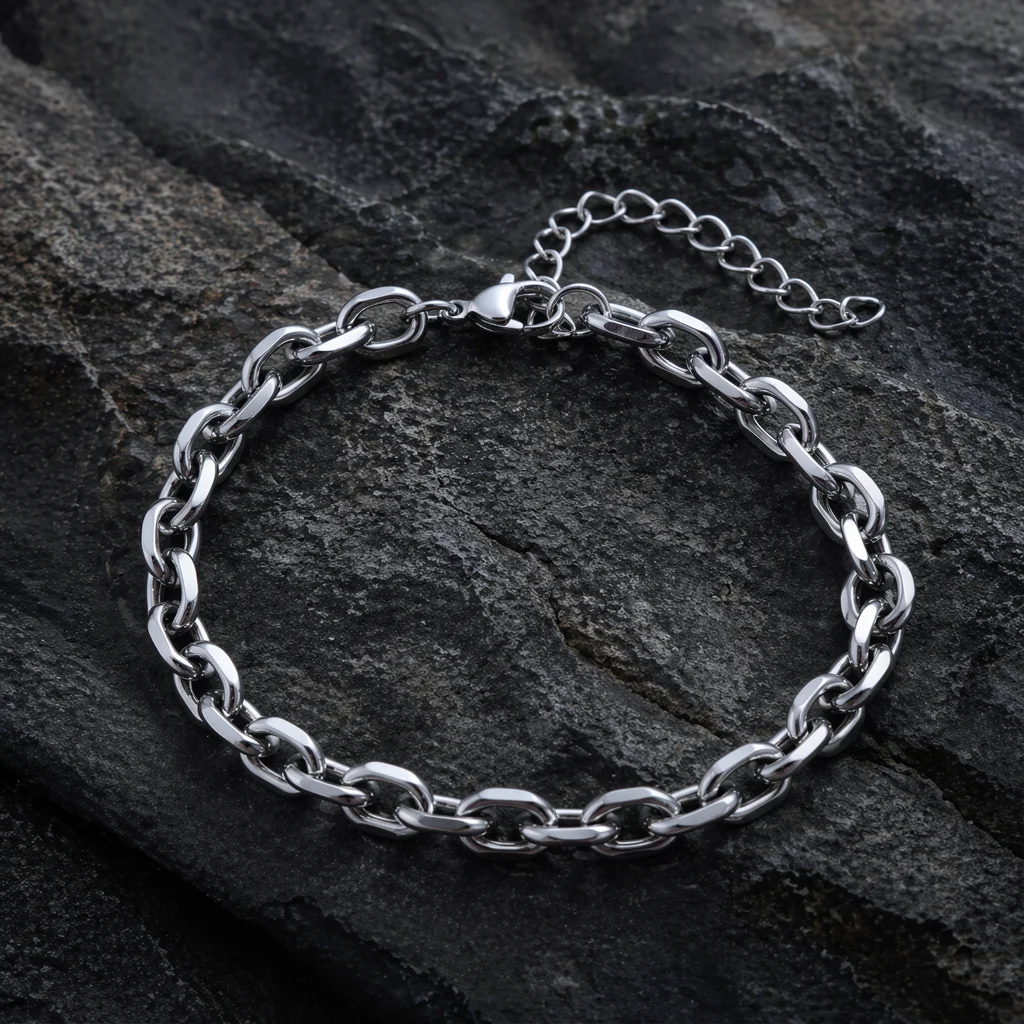 Unisex Vintage Gold Angled O-Link Chain Bracelets Adjustable Tone with Lobster Clasp Stainless Steel Bracelet Jewelry Wholesale