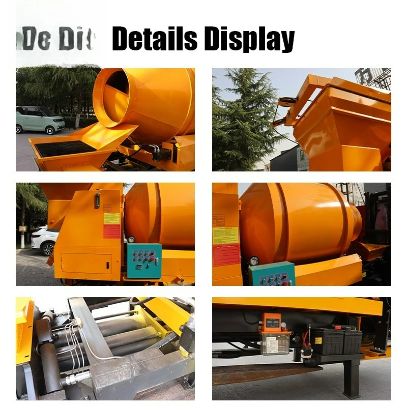 Customized Diesel 75KW Power Concrete Pump And Mixer 30mm Aggregate Diameter Concrete Mixing And Pumping Machine For Road Machin