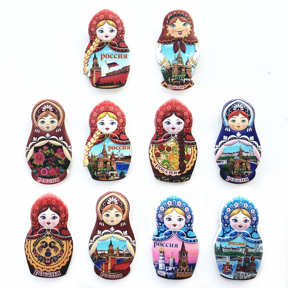 Rosja Matryoshka lalka pamiątka turystyczna magnesy na lodówkę artykuły dekoracyjne rękodzieło magnes na lodówkę kolekcja prezenty