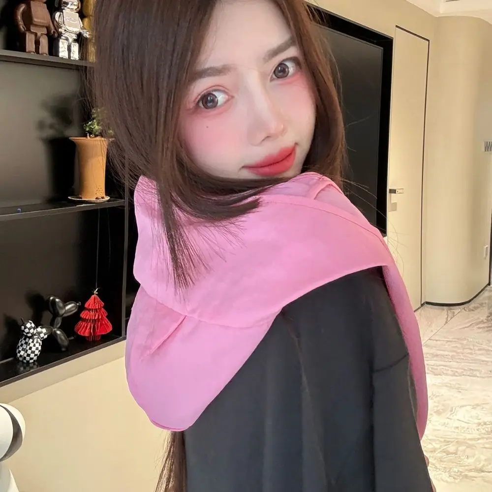 Korean Style Little Devil Horn Headscarf Quick-drying Solid Color Strap Hat Sun Cap Sunscreen Hat Beanie Cap Girl