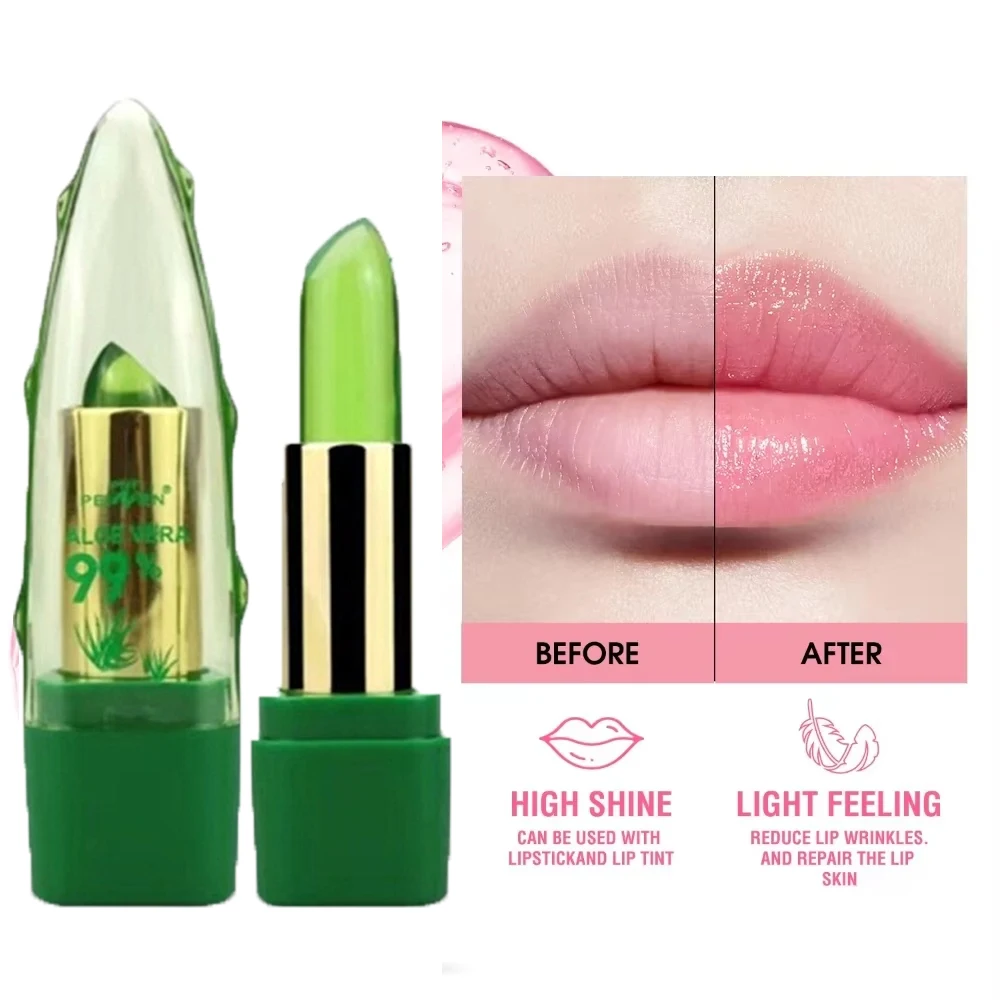 젤리 알로에 베라 립스틱, 보습 립밤, 방수 및 오래 지속되는 광택, 바르기 쉬움, 크리스마스 및 할로윈