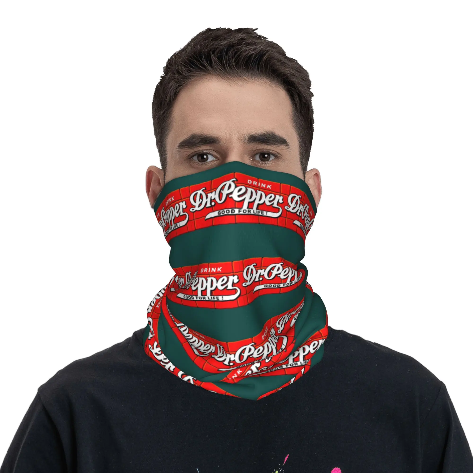 Dr Pepper Good for Life Bandana Neck Gaiter Printed Face Scarf Multi-use Cycling Scarf Hiking Fishing Unisex Adult Windproof