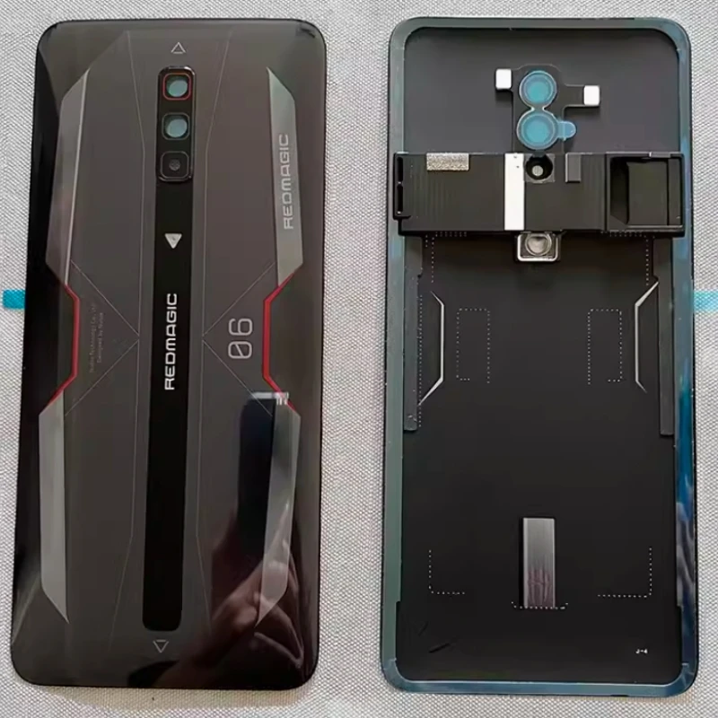 

Rear Housing For ZTE Nubia Red Magic 6 NX669J 6.8" Glass Back Cover Repair Replace Phone Battery Door Case With Camera Lens