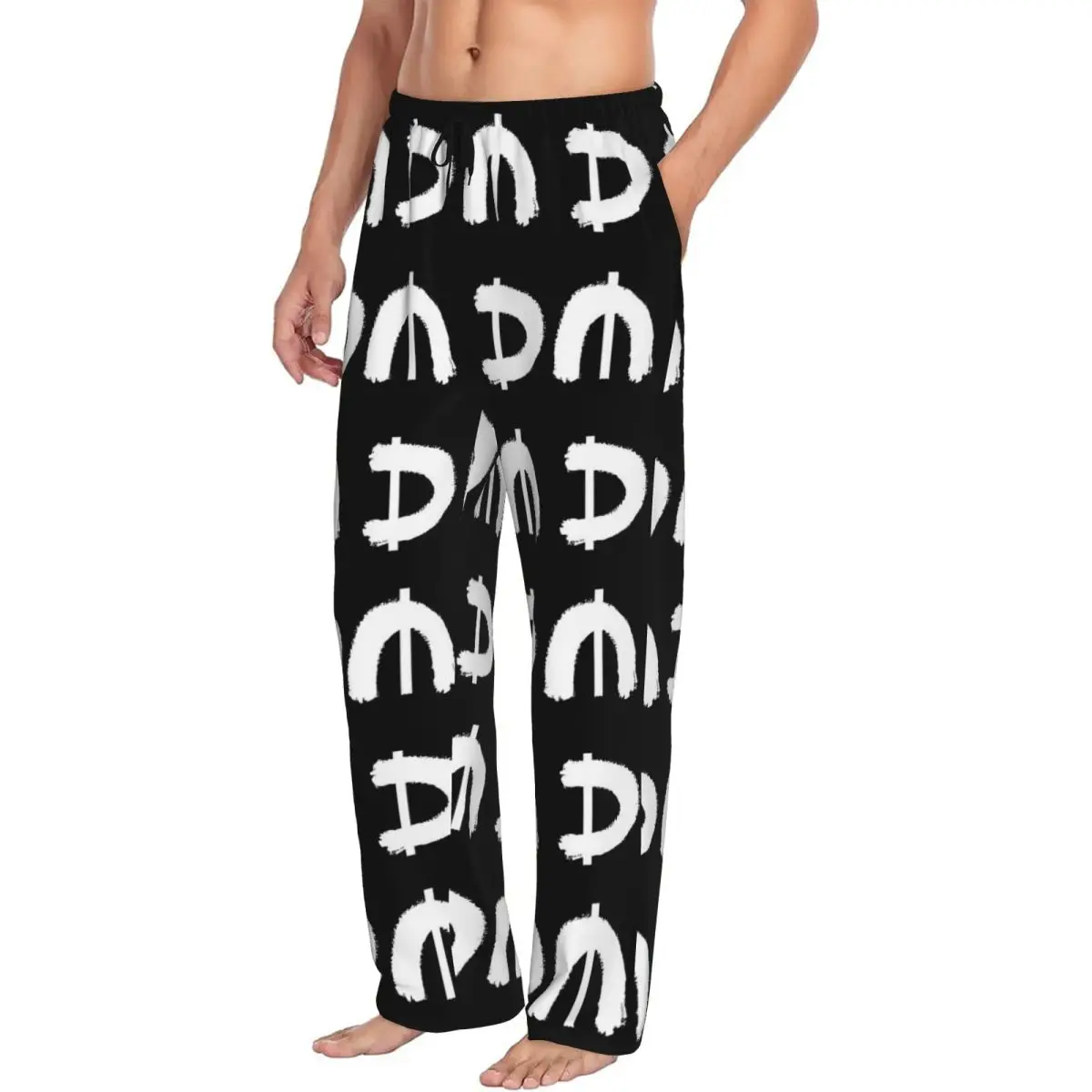 Custom Electronic Rock Depeche Cool Mode Pajama Pants Men Sleepwear Sleep Lounge Bottoms with Pockets