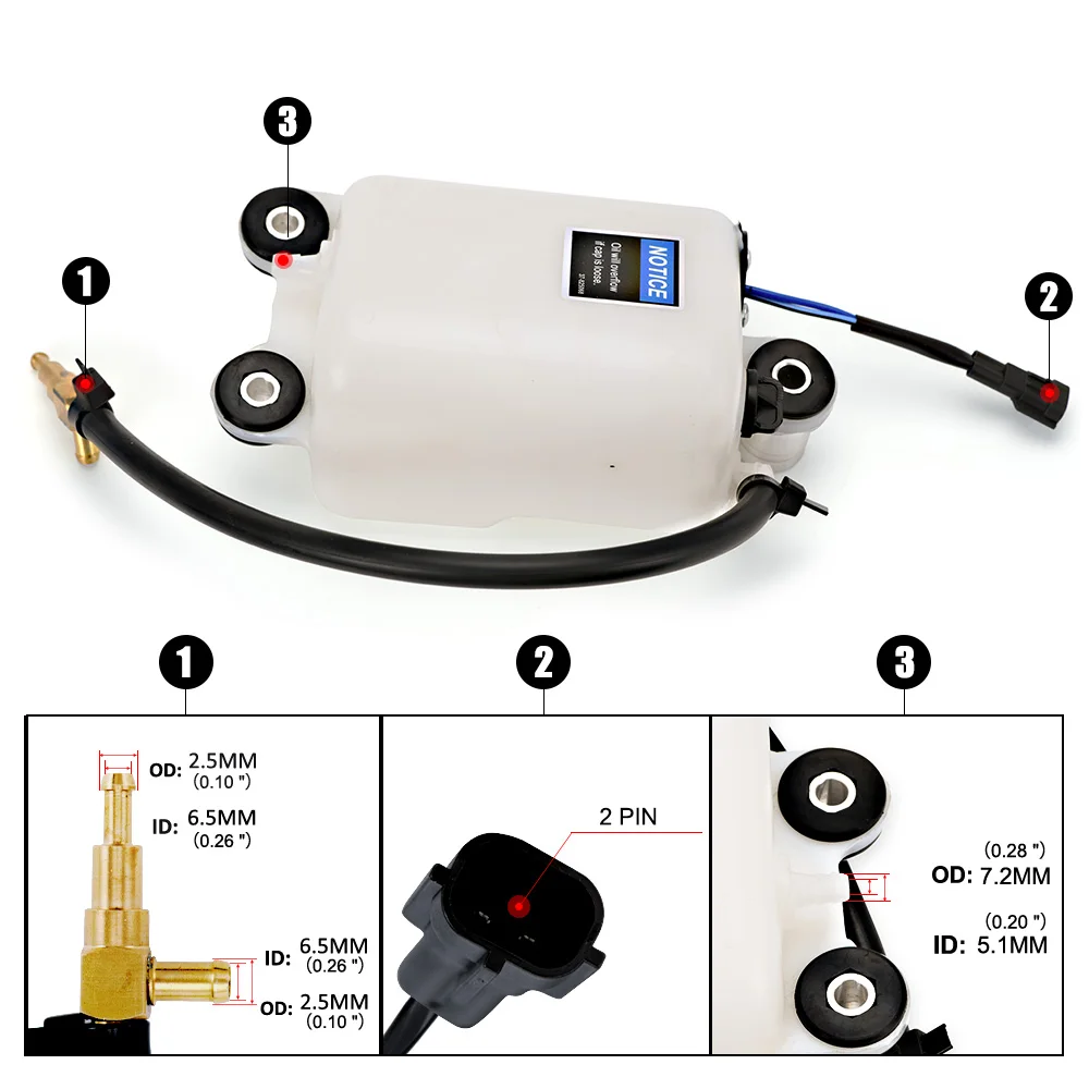 Outboard Oil Tank Assembly for Mercury Mariner 884525T1 8M0064075 1200-8M0064075 200HP 225HP 250HP 2000-2013