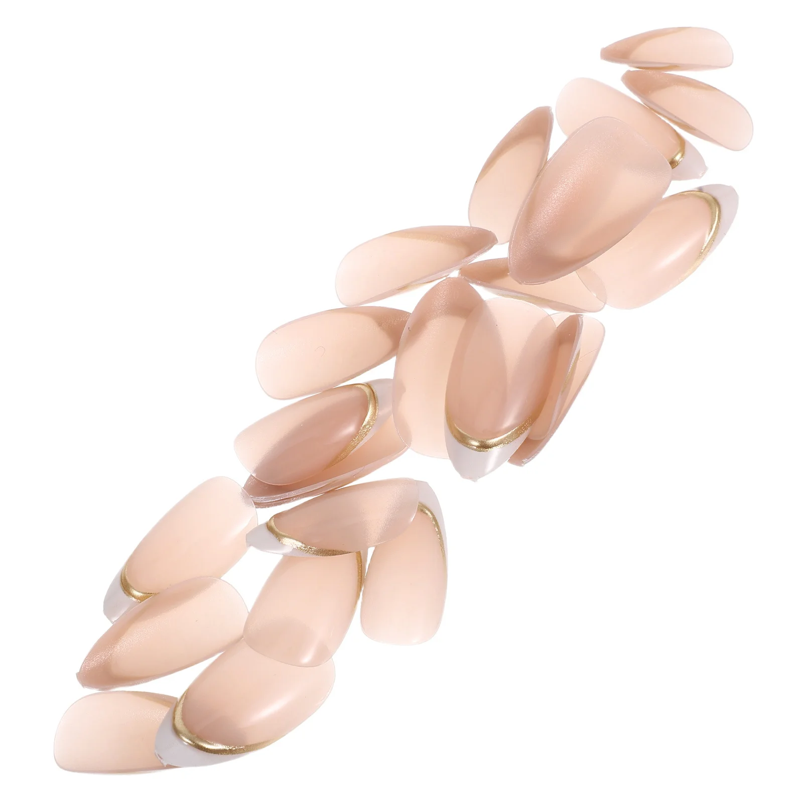 

1Set Press on Almond French Tip False Nails Full Cover Fake Nail Tips Artificial Clear Nail Extensions Home Manicure Use