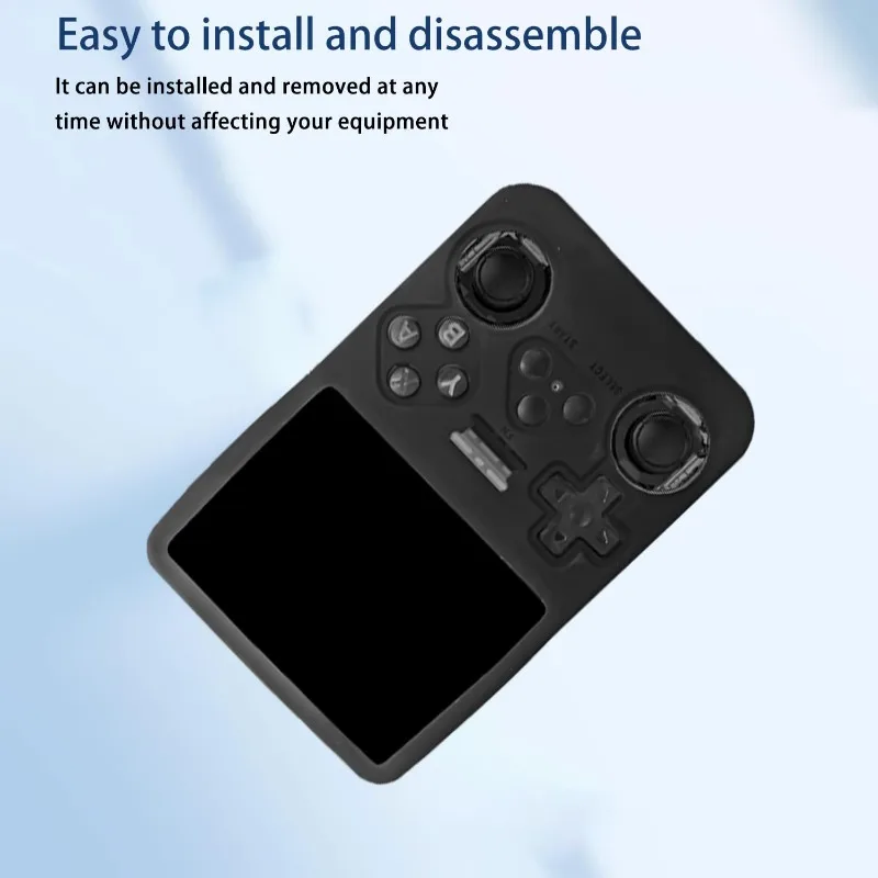 For R36S Silicone Protective Case with Lanyard & Tempered Glass Film for R36S Game Console Shockproof Cover & Screen Protector