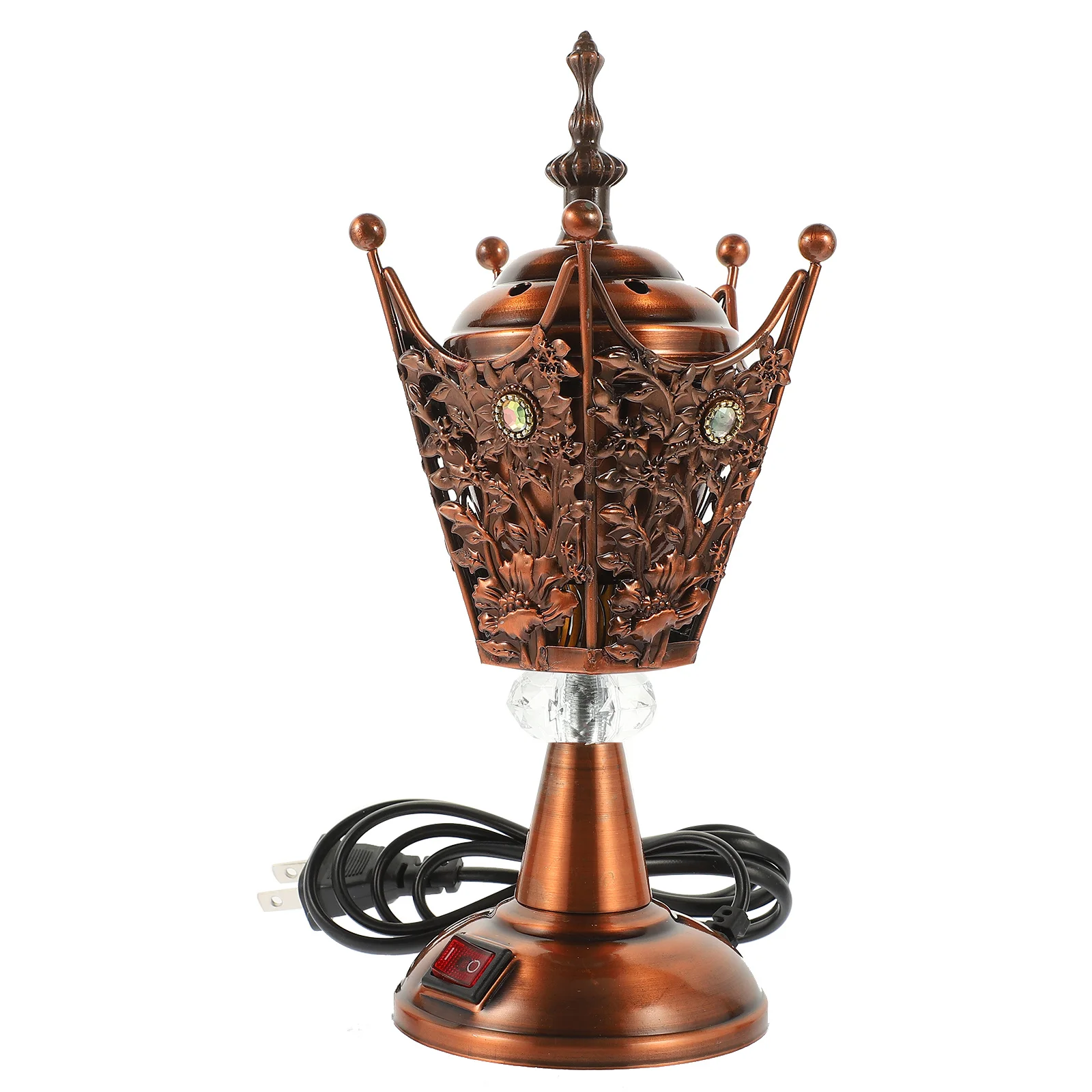 

Electric Incense Burner Iron Retro Aroma Burner For Home Decor Desktop Ornament Us Plug Lightweight Compact Design