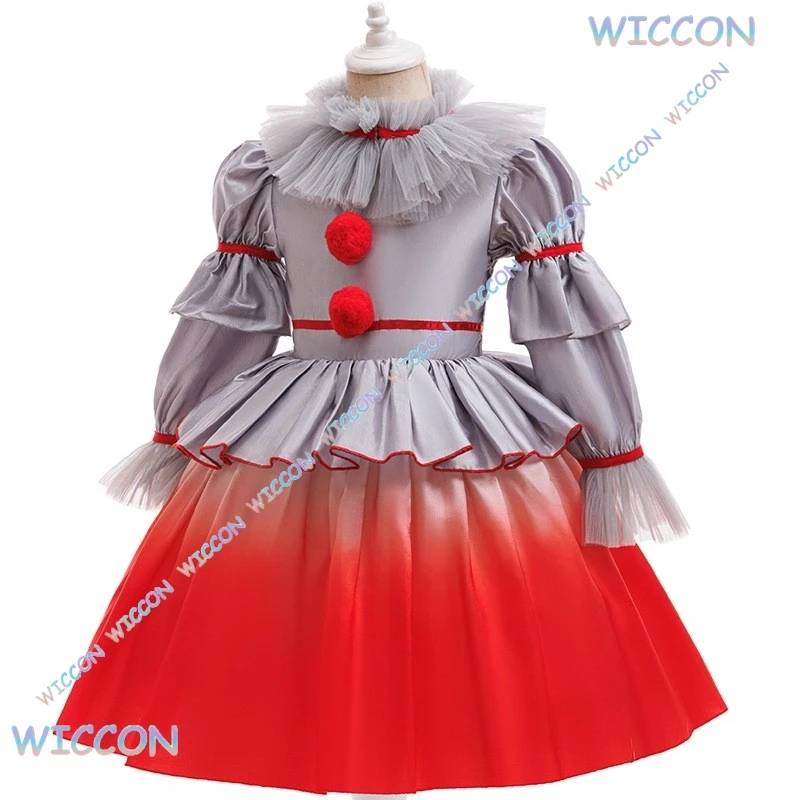 KospLAY Pennywise تأثيري هالوين فيلم المهرج تأثيري فستان زي Genderswap الرعب فستان مخيف حتى كرنفال حفلة الاطفال Outfi #5