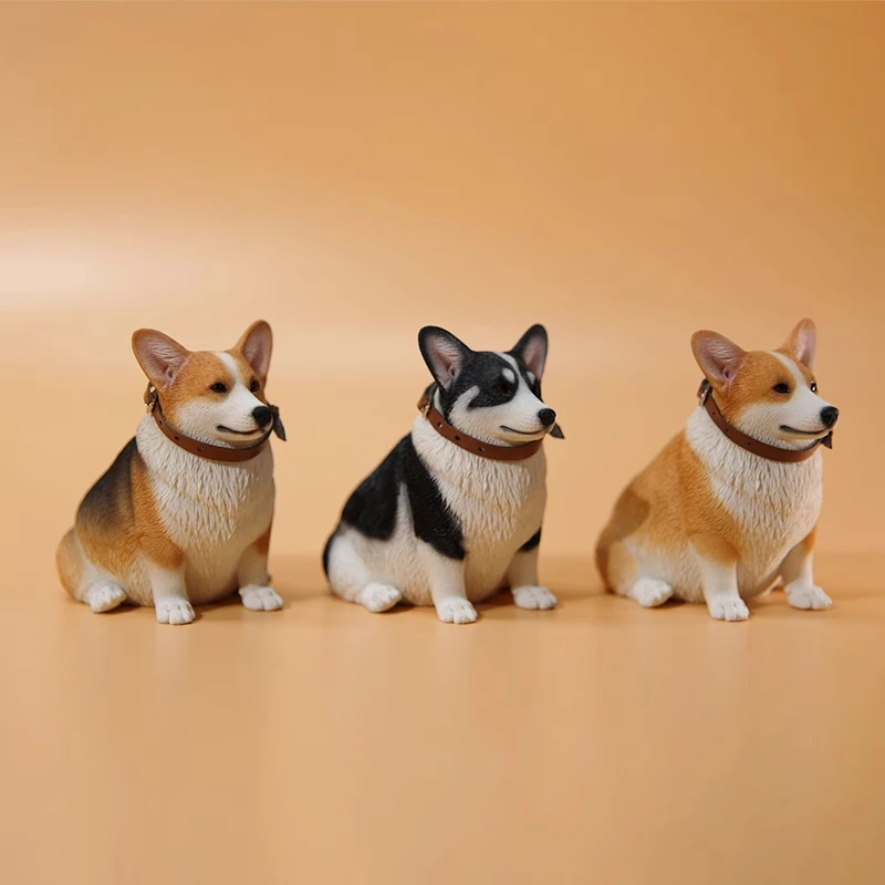 JXK 1/6 Scale Simulation Creative Fat Cute Resin Corgi Pet Dog Model for12inch Action Figures Crafts Gift Ornament