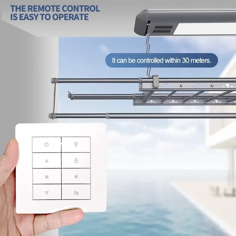 Smart Home 1m Electric Foldable Drying Rack Heat-Heated Balcony Airer Small Size for Bathroom Balcony Use for Drying Pants view 6