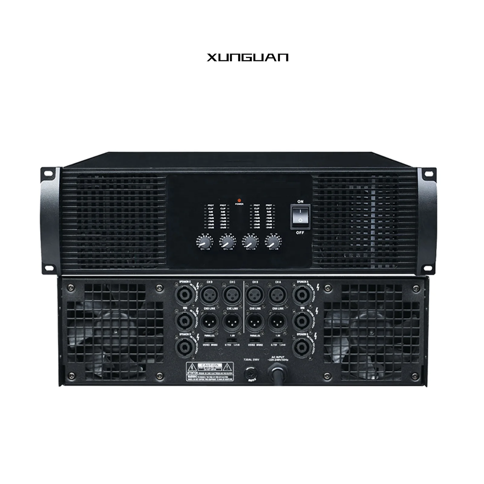 

ER1000/ER1200 Высокопроизводительный четырехканальный профессиональный усилитель мощности 3U 4CH * 1000 Вт/1200 Вт для среднего или большого стадиона