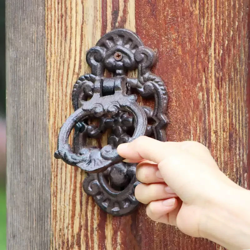 Vintage Cast Iron Wall Door Knocker Old Fashioned French Front Door Metal Wall Decor Ornament Garden Door Rustic Wedding Gift