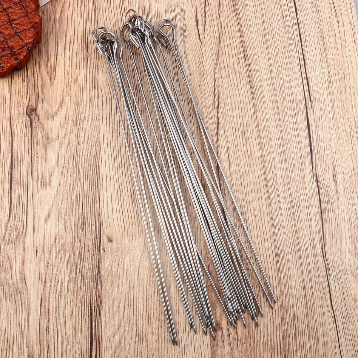 

25Pcs Stainless Steel Nine Shape Round Baking Hook Sticks Heavy Duty Rust-Free Bbq Skewers for Outdoor Kitchen Barbecue Party